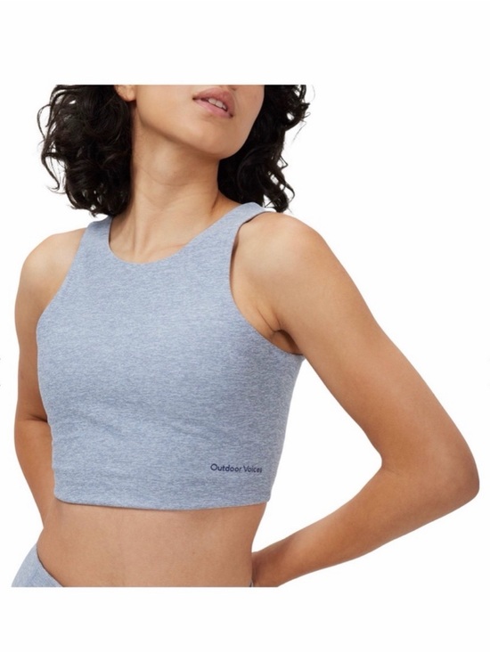 Outdoor Voices Other - Outdoor Voices Venus Crop Top Sports Bra Blue Heather Size L Low Impact Gym